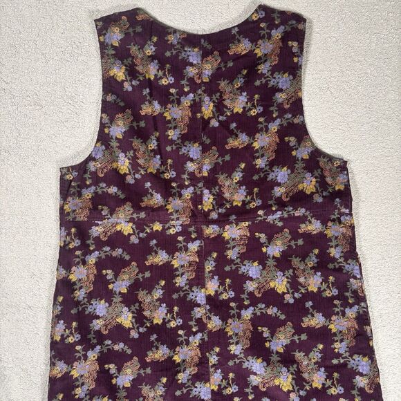 Serengeti Size Small Corduroy Purple Floral Jumper Dress Cottagecore Phoebe 90s - Picture 6 of 12